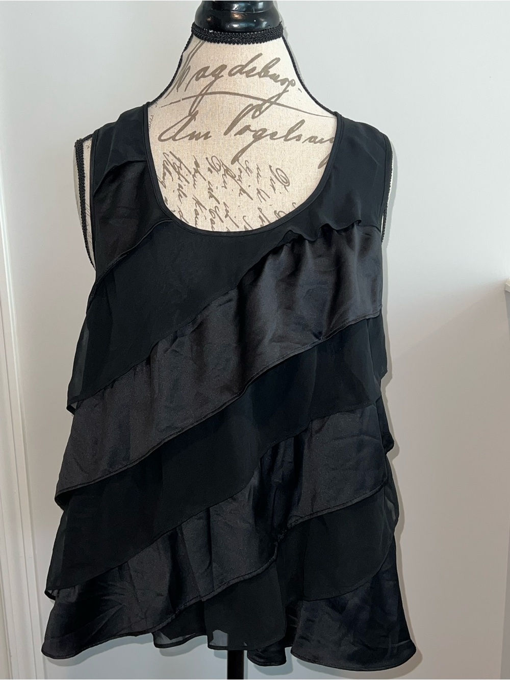 Target Black Layered Ruffle Tank Top